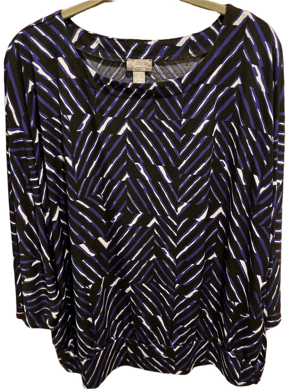 39. WOMENS CHICO’S TRAVELERS 3/XL DETAIL TOP - Picture 2 of 5